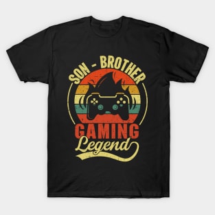 Son Brother Gaming Legend Gamer Gifts For Teen Boys Gaming Vintage T-Shirt